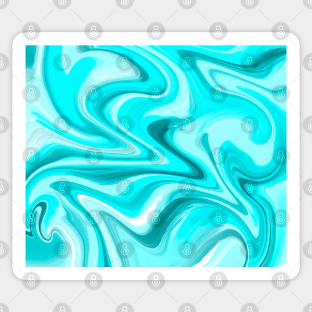 Aqua Blue Marble Swirl Sticker by Lady Lilac